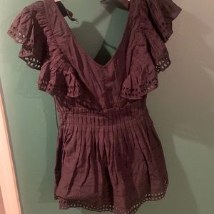 Urban Outfitters black ruffle sleeved dress